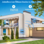 Cámaras de Seguridad Exterior, 3MP 2K Camara WiFi 5Ghz/2.4Ghz, Panorama de 360 Grados, Visión Nocturna, Audio Bidireccional, Detección de Movimiento, Compartible con Alexa